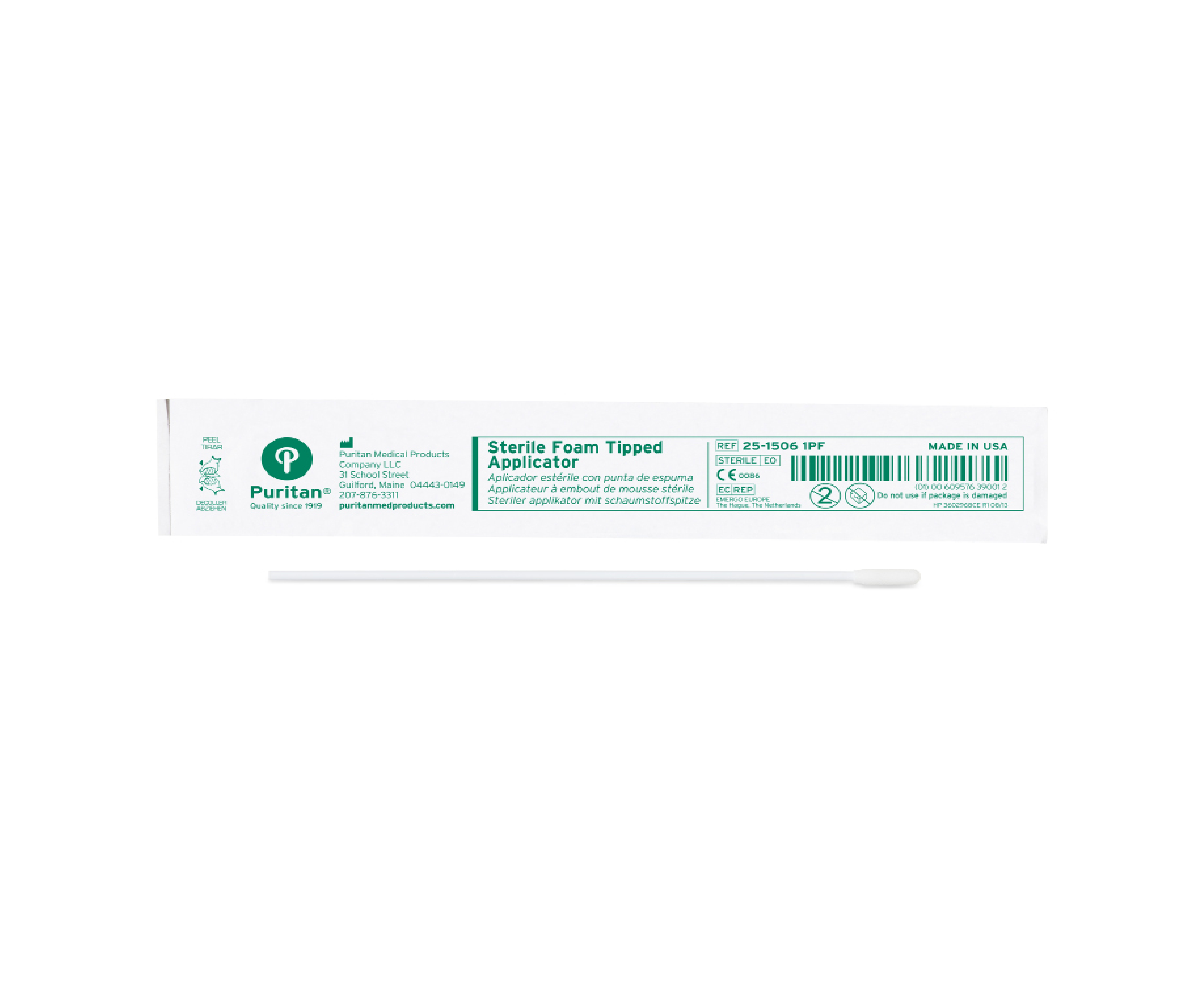 Swab 25-1506 1PF100, PU/PS, 1-seitig, steril