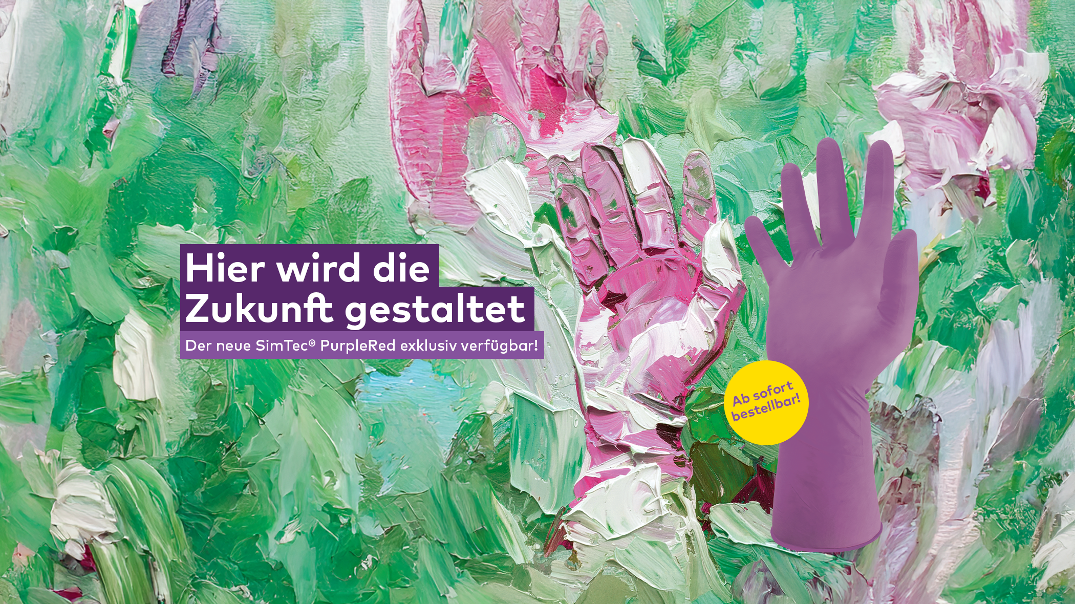 Purple Red | Protect2Clean | Nitril Handschuh | SimTec NG030-S | Banner